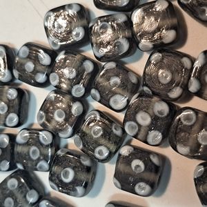 Glass painted beads for jewelry making